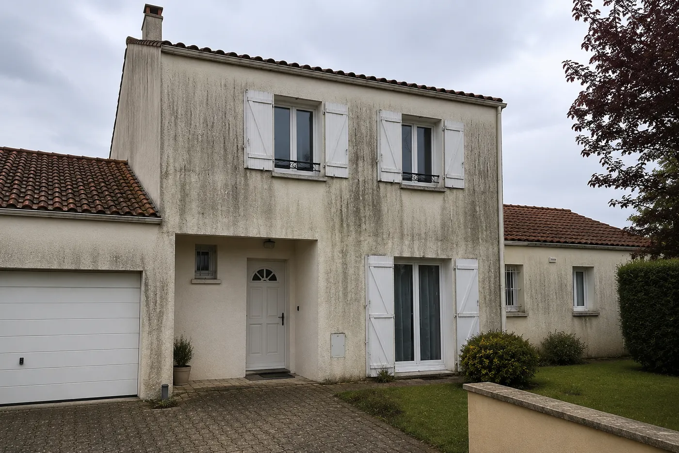 Ravalement de façade d'une maison — avant